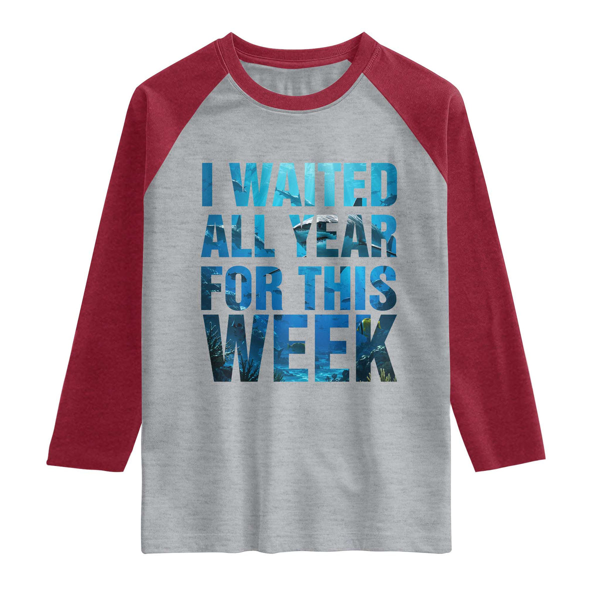 Shark Lover Week Gift Raglan Shirt I Waited All Year For This Week