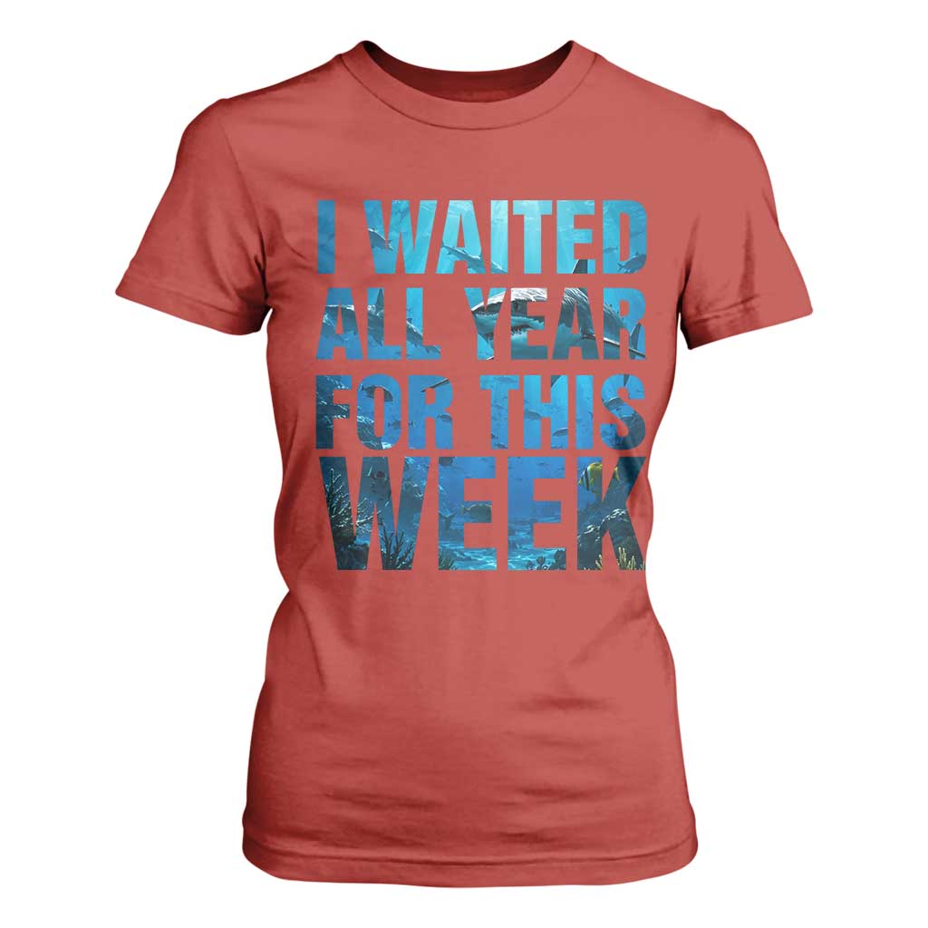 Shark Lover Week Gift T Shirt For Women I Waited All Year For This Week