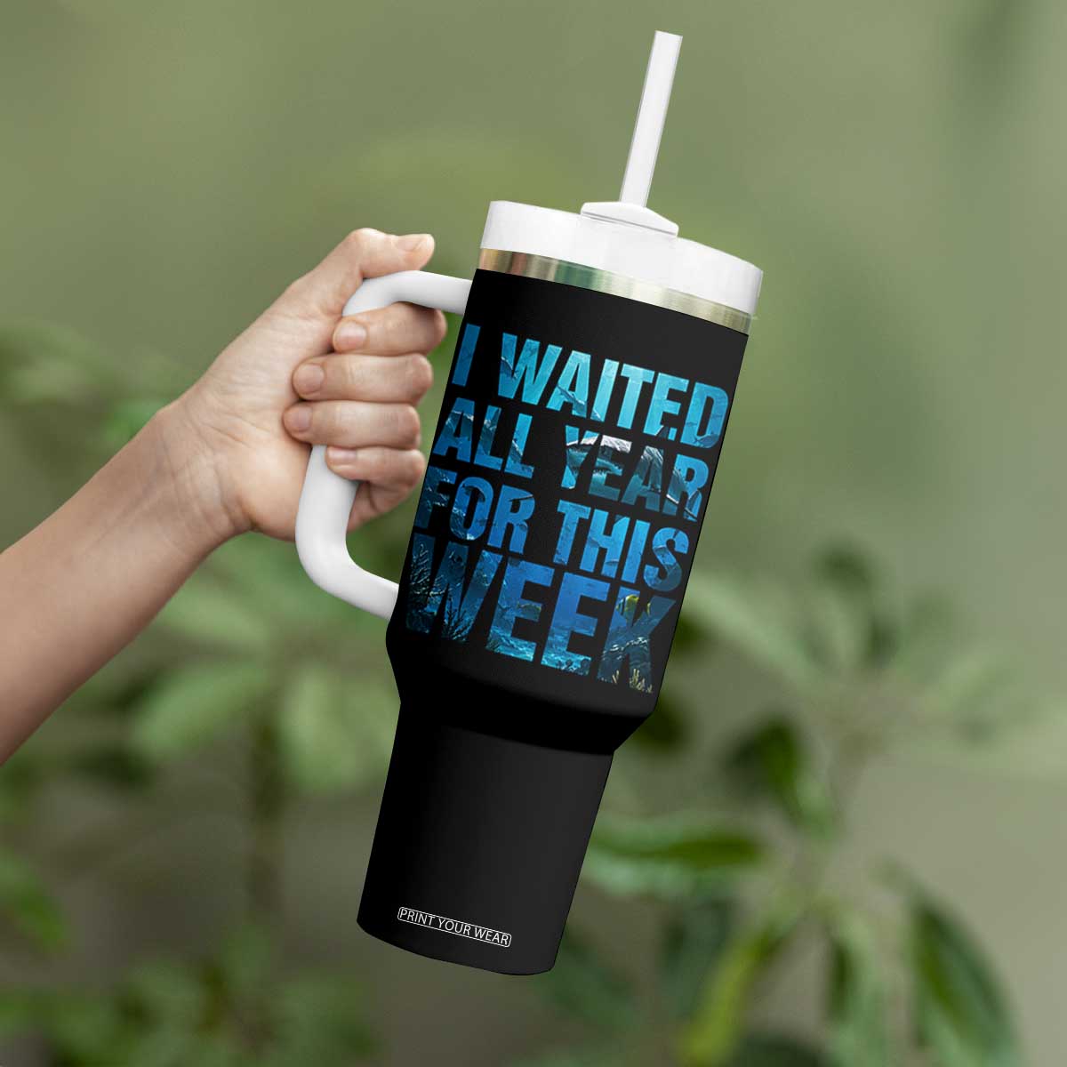 Shark Lover Week Gift Tumbler With Handle I Waited All Year For This Week