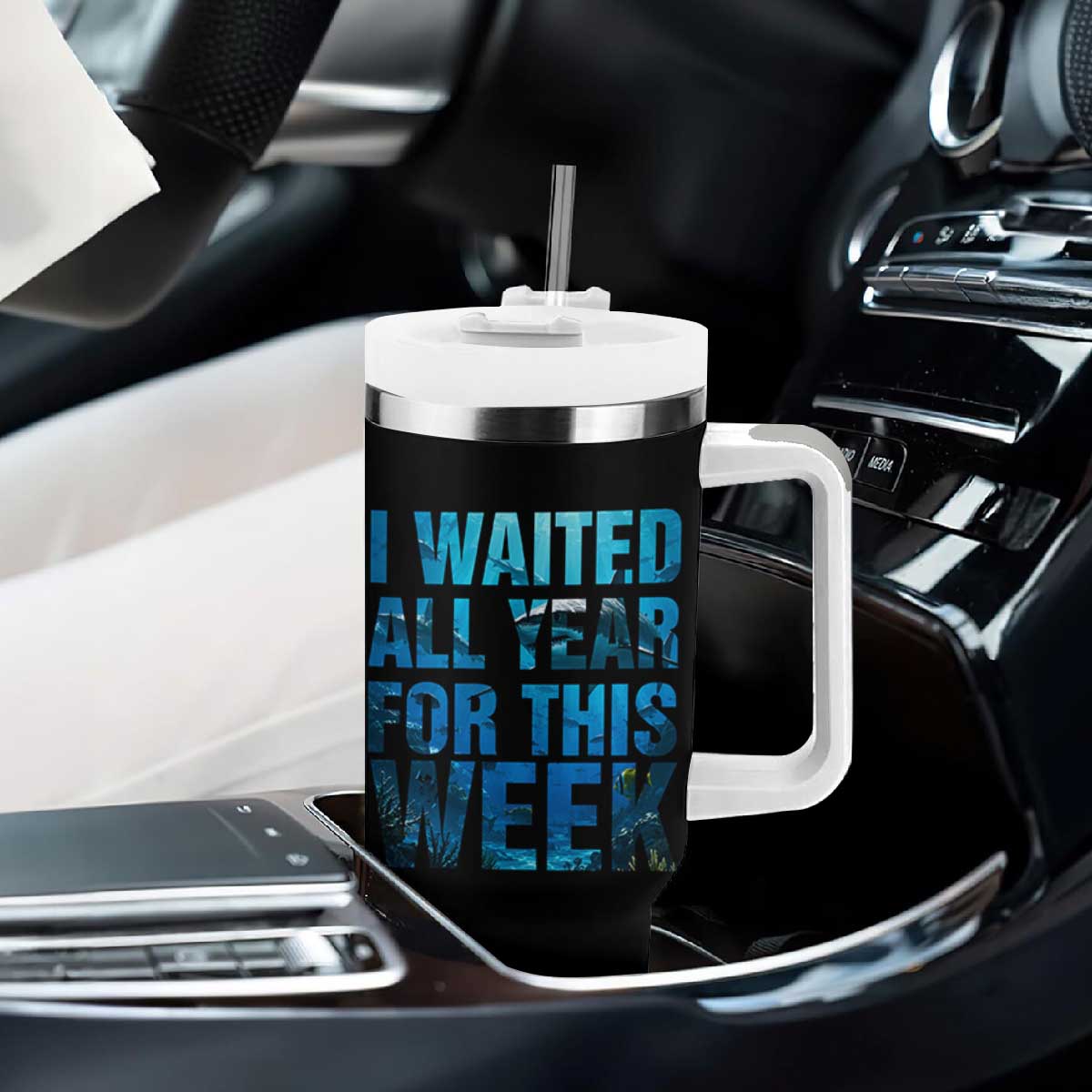 Shark Lover Week Gift Tumbler With Handle I Waited All Year For This Week