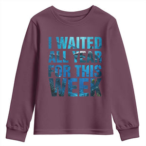 Shark Lover Week Gift Youth Sweatshirt I Waited All Year For This Week