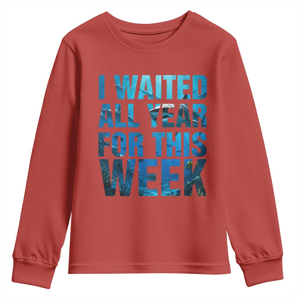 Shark Lover Week Gift Youth Sweatshirt I Waited All Year For This Week