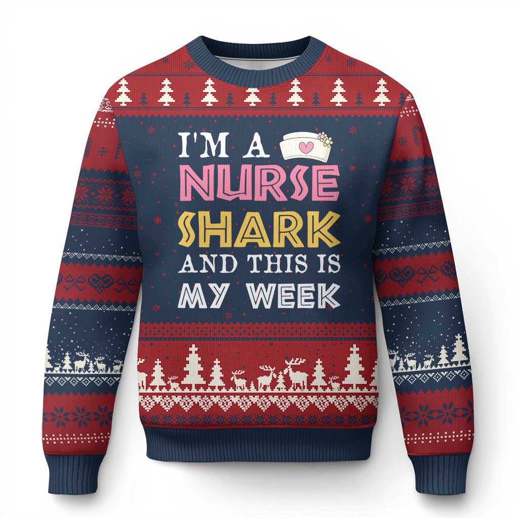 Funny Nurse Shark Gift Ugly Christmas Sweater This Is My Week