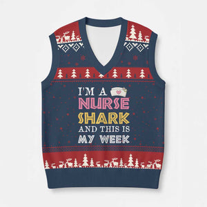 Funny Nurse Shark Gift V-Neck Knit Sweater Vest This Is My Week