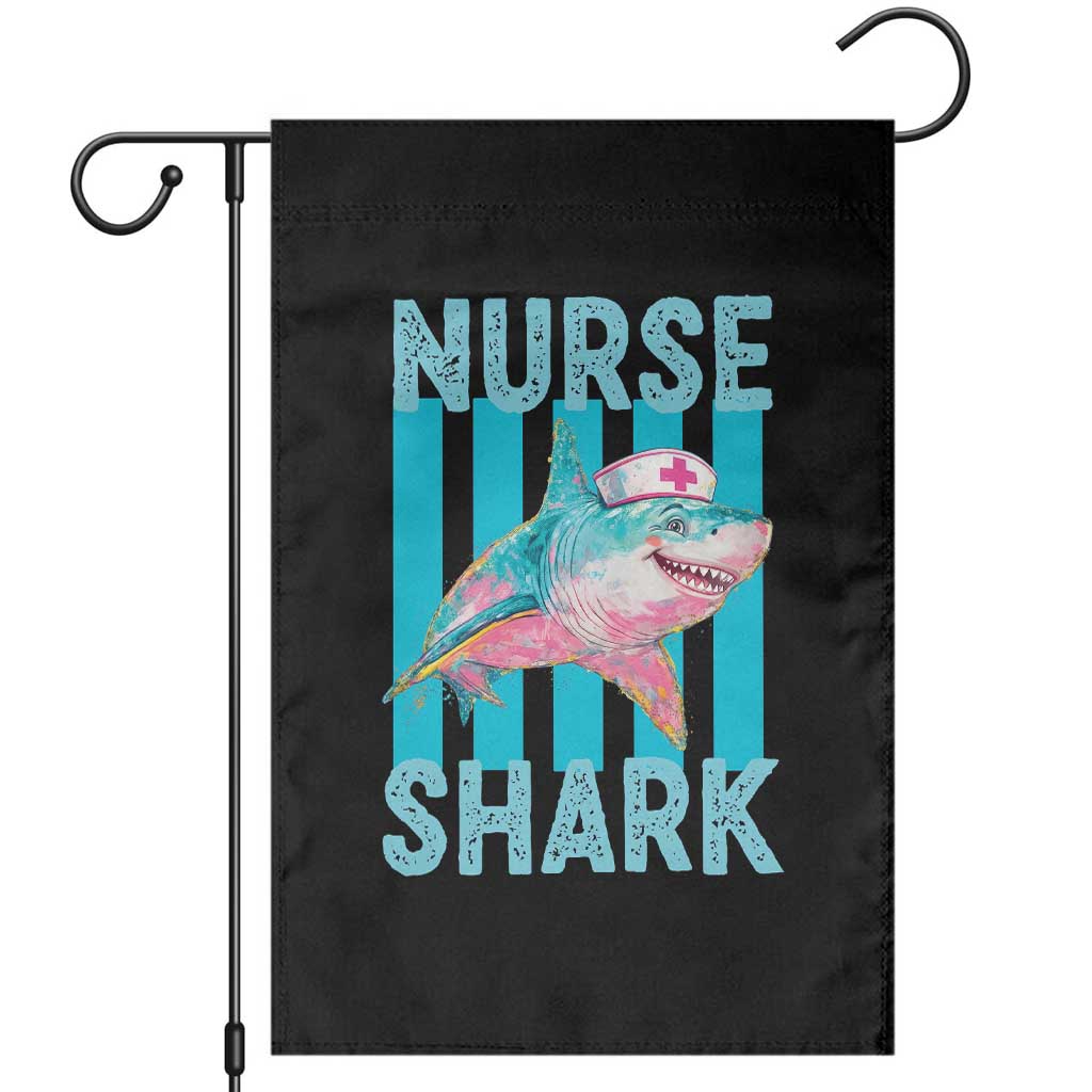 Funny Nurse Shark Garden Flag Medical Worker Appreciation Gift TS12 Black Print Your Wear