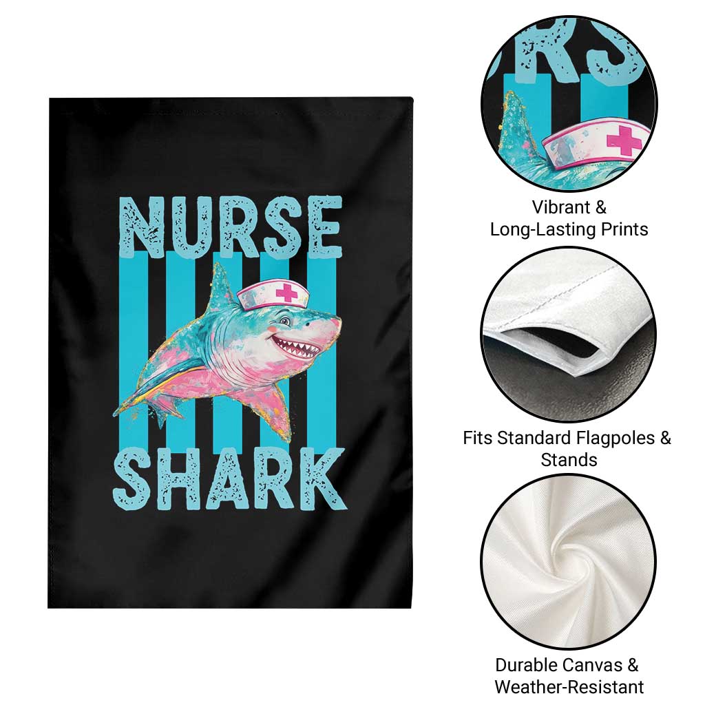 Funny Nurse Shark Garden Flag Medical Worker Appreciation Gift