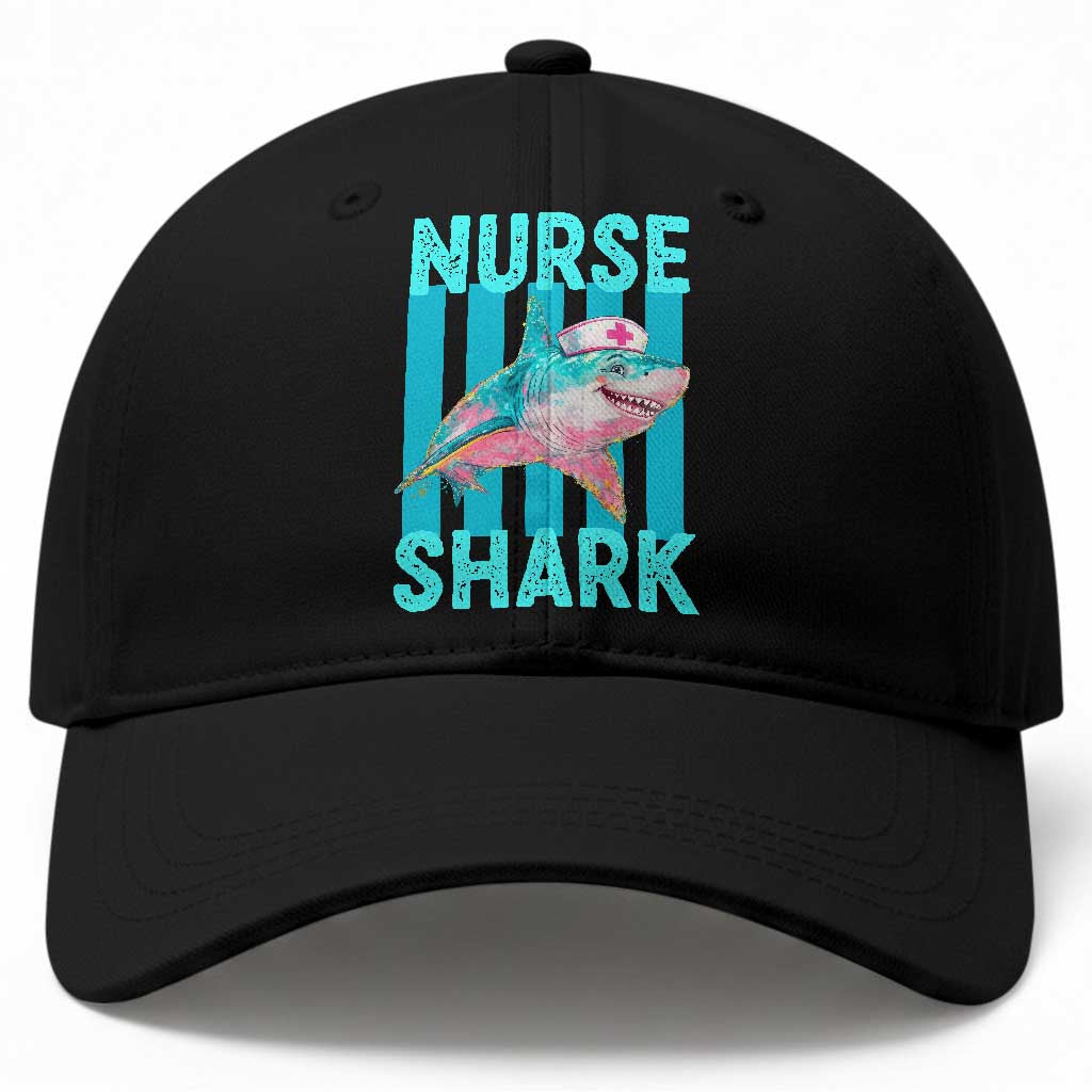 Funny Nurse Shark Baseball Cap Medical Worker Appreciation Gift TS12 Print Your Wear