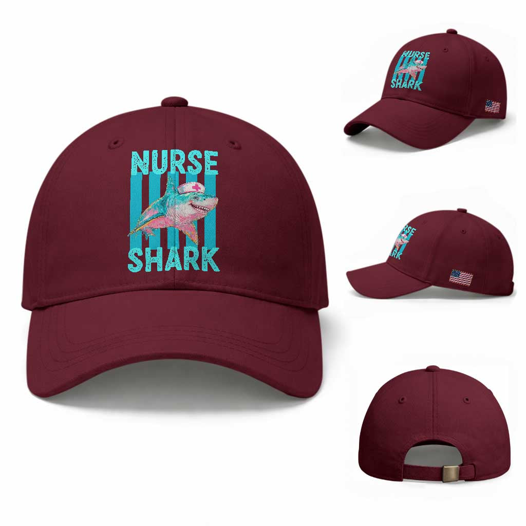 Funny Nurse Shark Baseball Cap Medical Worker Appreciation Gift