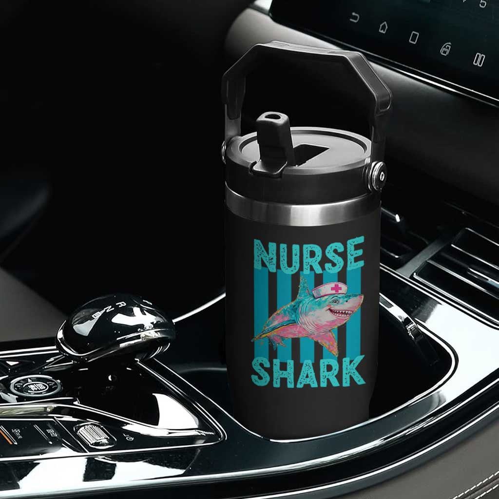 Funny Nurse Shark Flip Straw Tumbler Medical Worker Appreciation Gift