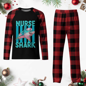 Funny Nurse Shark Plaid Pajama Set Medical Worker Appreciation Gift