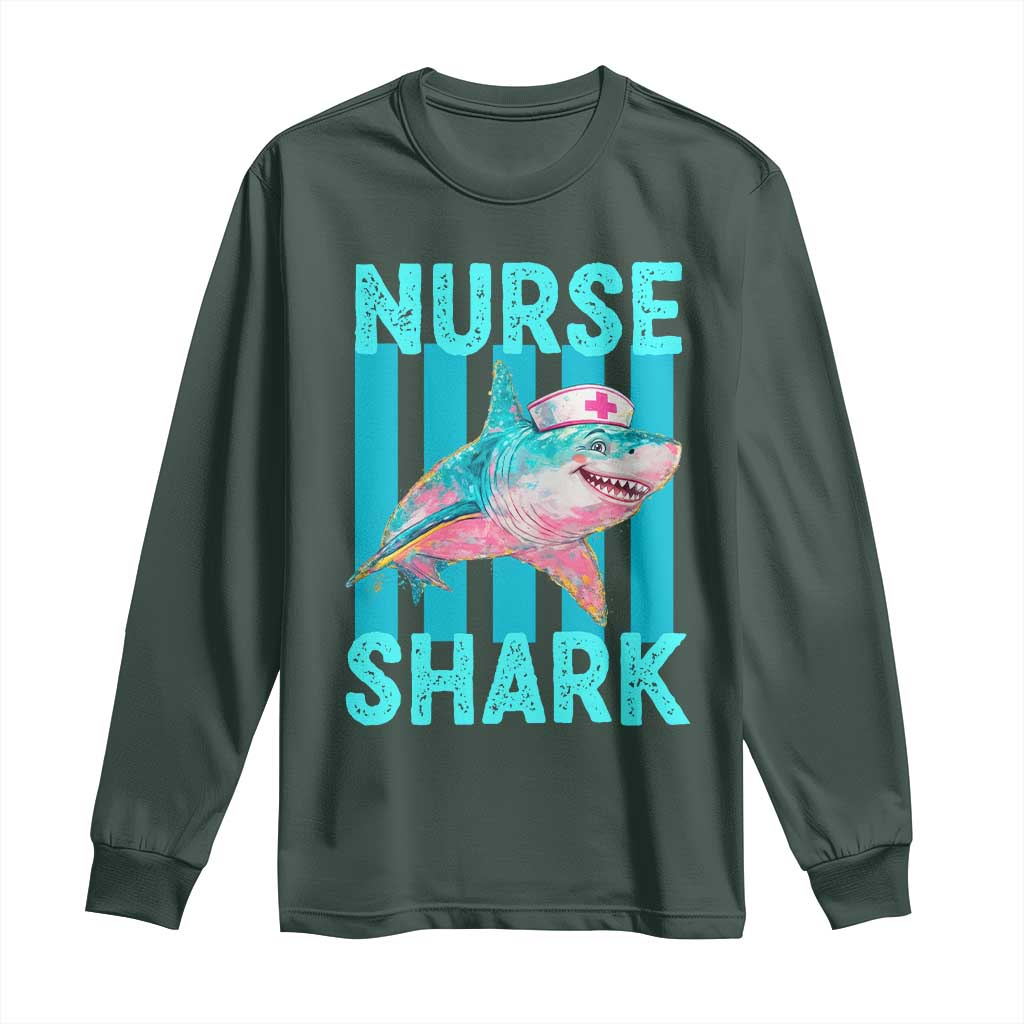 Funny Nurse Shark Long Sleeve Shirt Medical Worker Appreciation Gift