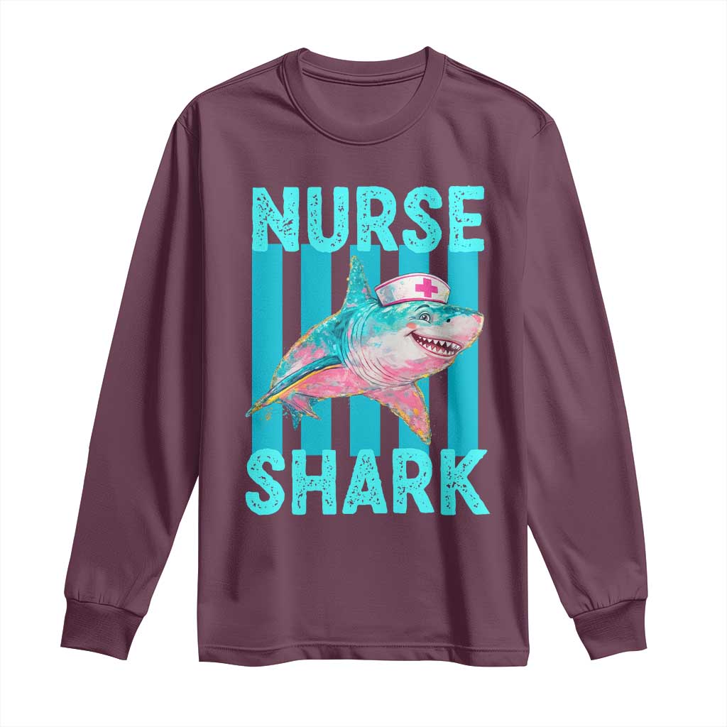 Funny Nurse Shark Long Sleeve Shirt Medical Worker Appreciation Gift