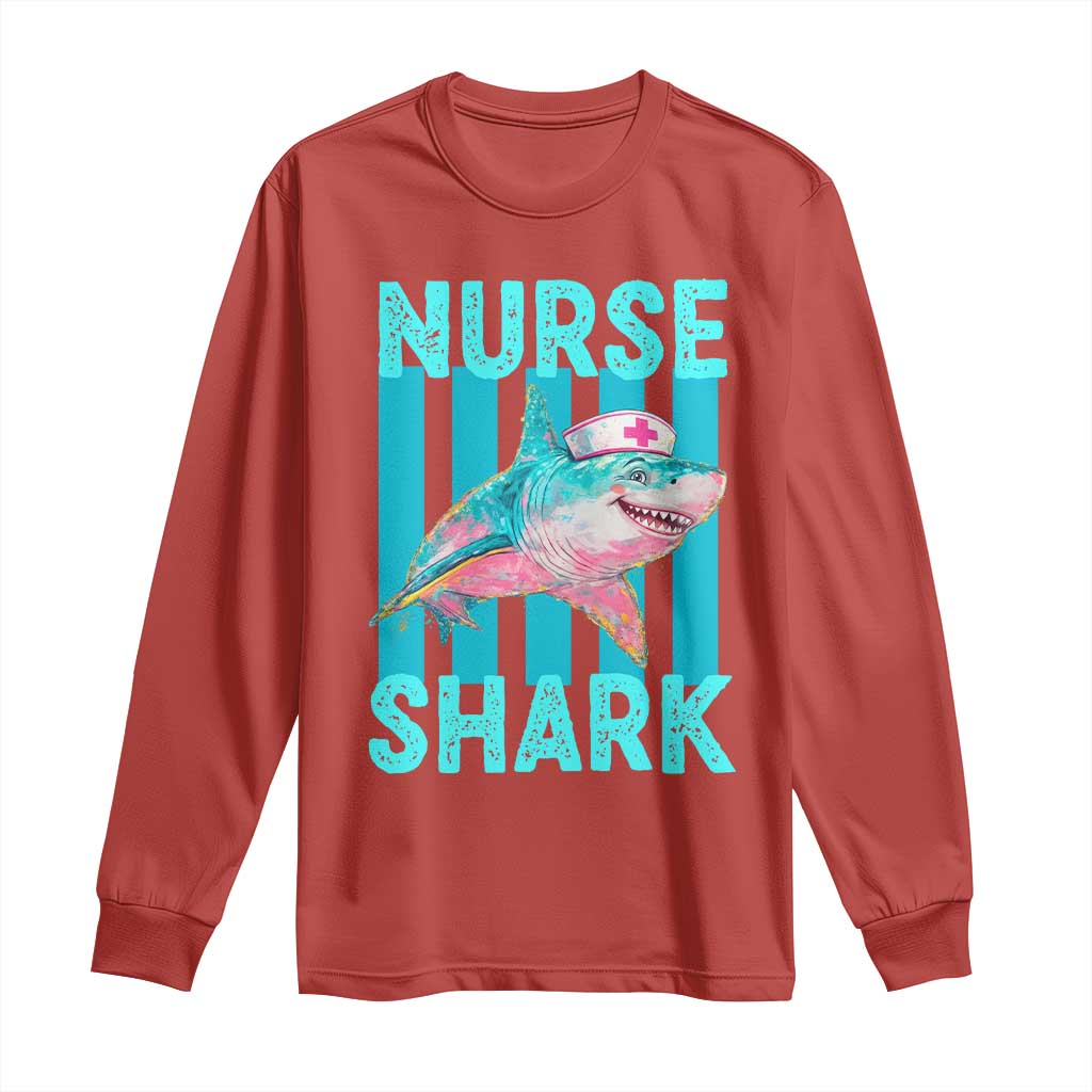 Funny Nurse Shark Long Sleeve Shirt Medical Worker Appreciation Gift