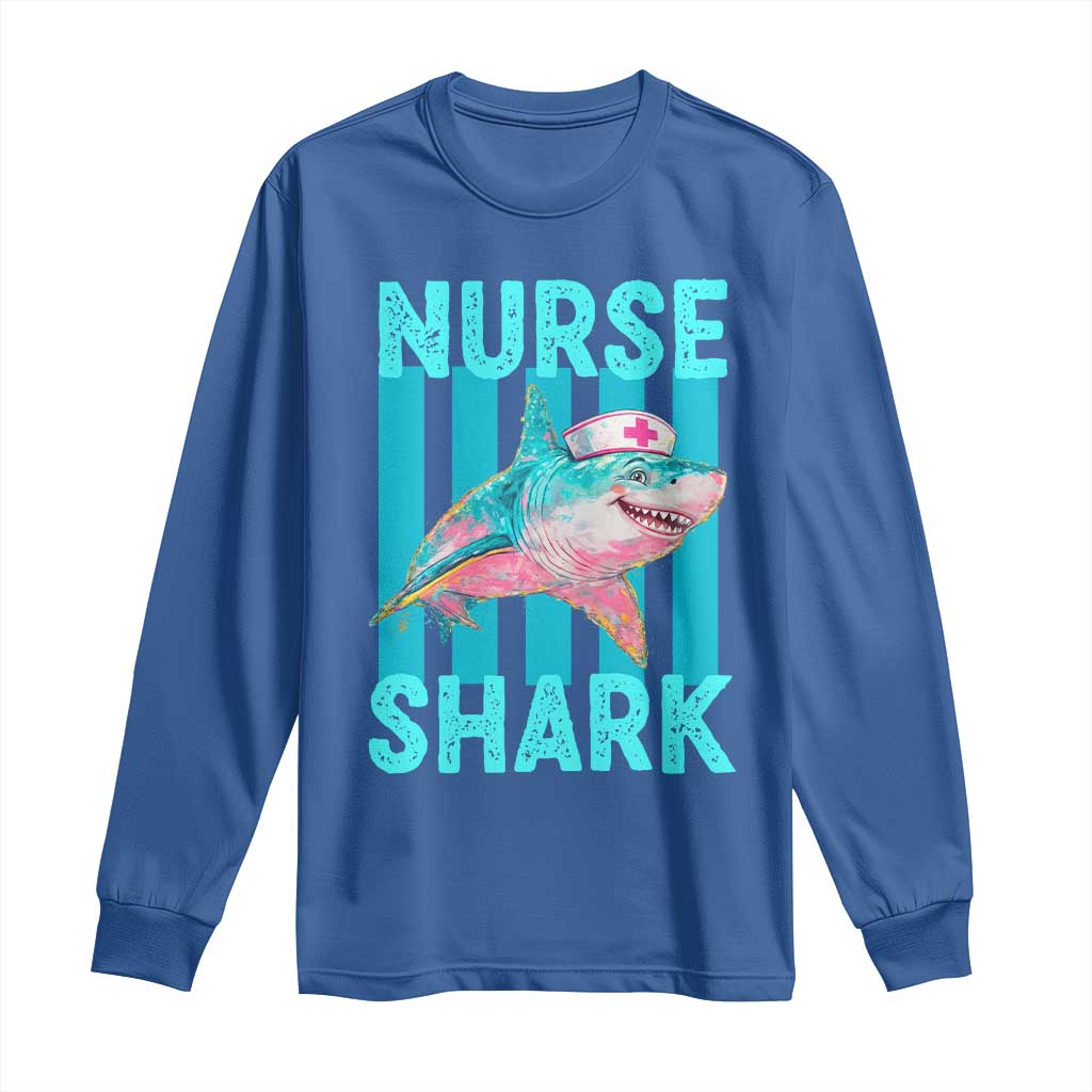 Funny Nurse Shark Long Sleeve Shirt Medical Worker Appreciation Gift