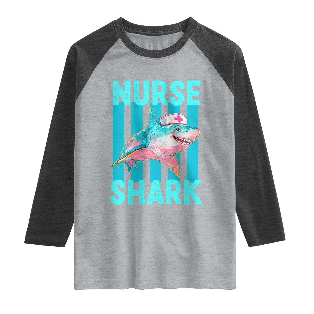 Funny Nurse Shark Raglan Shirt Medical Worker Appreciation Gift