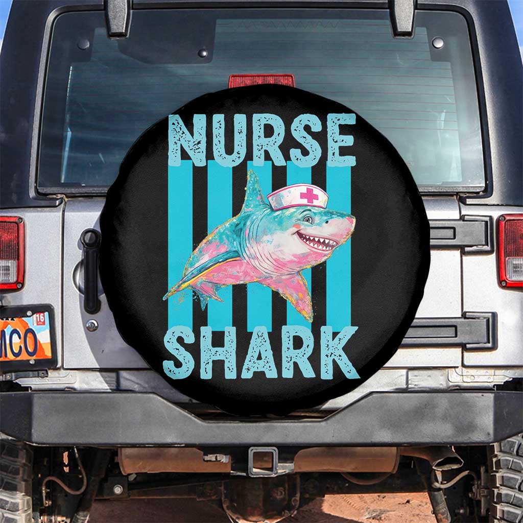 Funny Nurse Shark Spare Tire Cover Medical Worker Appreciation Gift TS12 No hole Black Print Your Wear