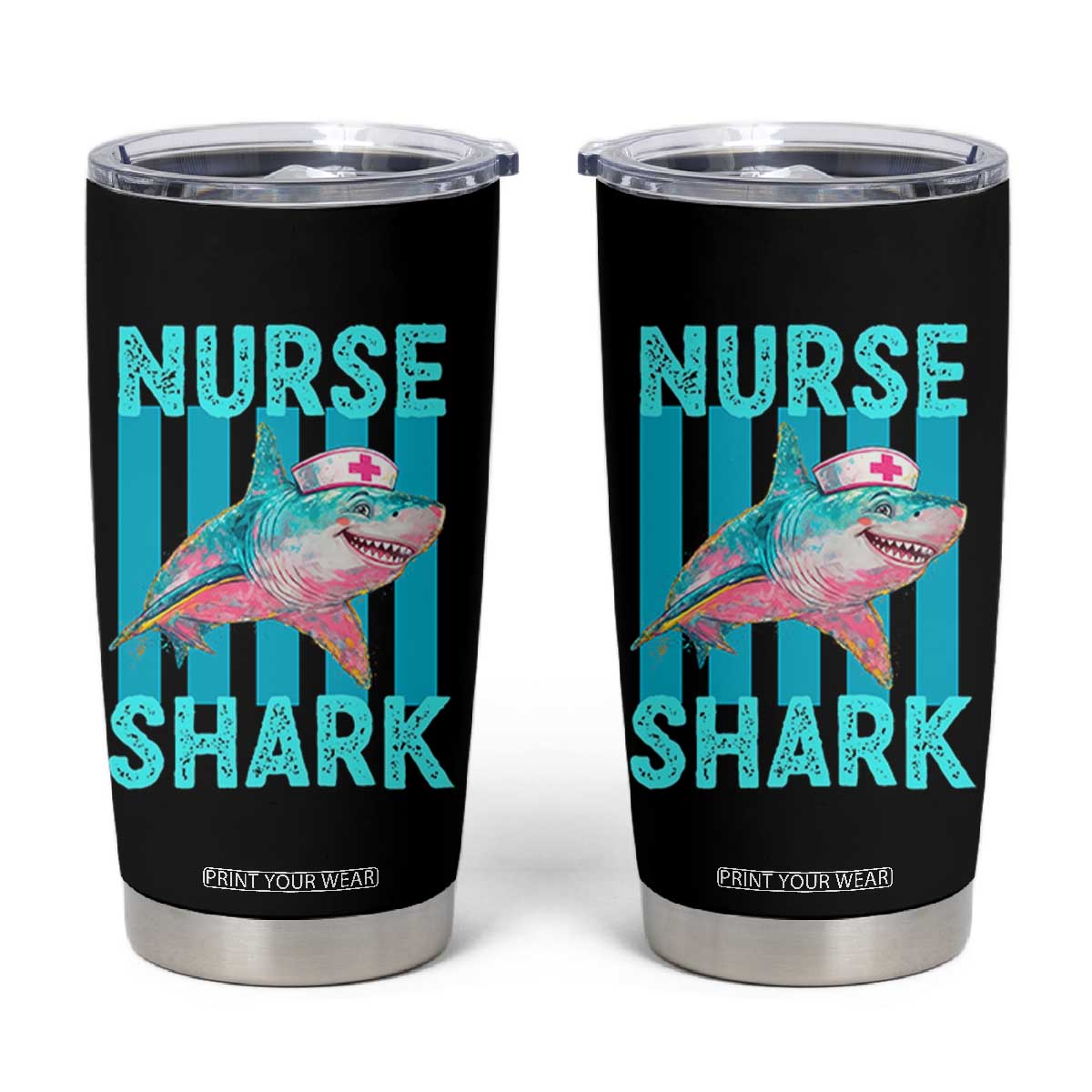 Funny Nurse Shark Tumbler Cup Medical Worker Appreciation Gift