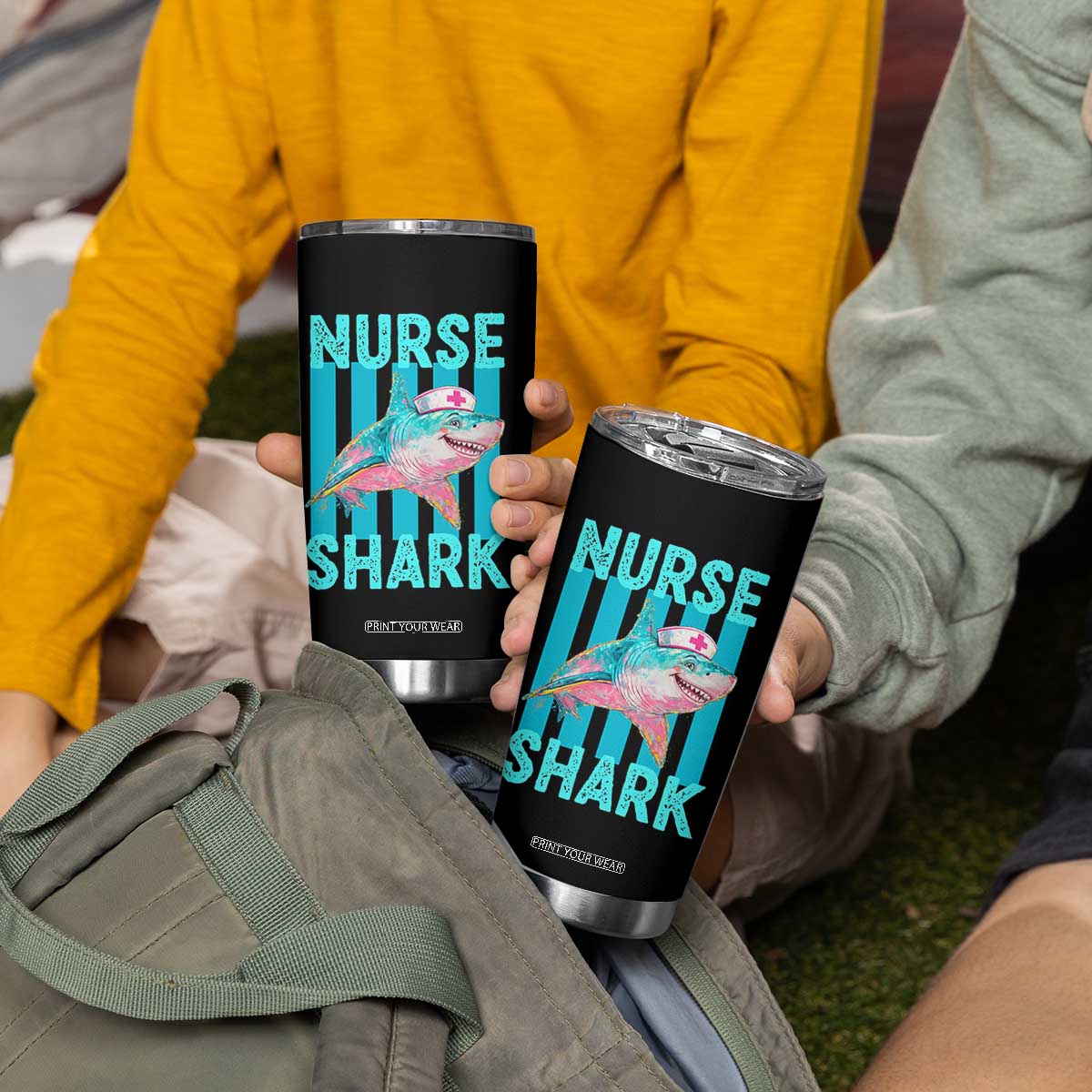 Funny Nurse Shark Tumbler Cup Medical Worker Appreciation Gift