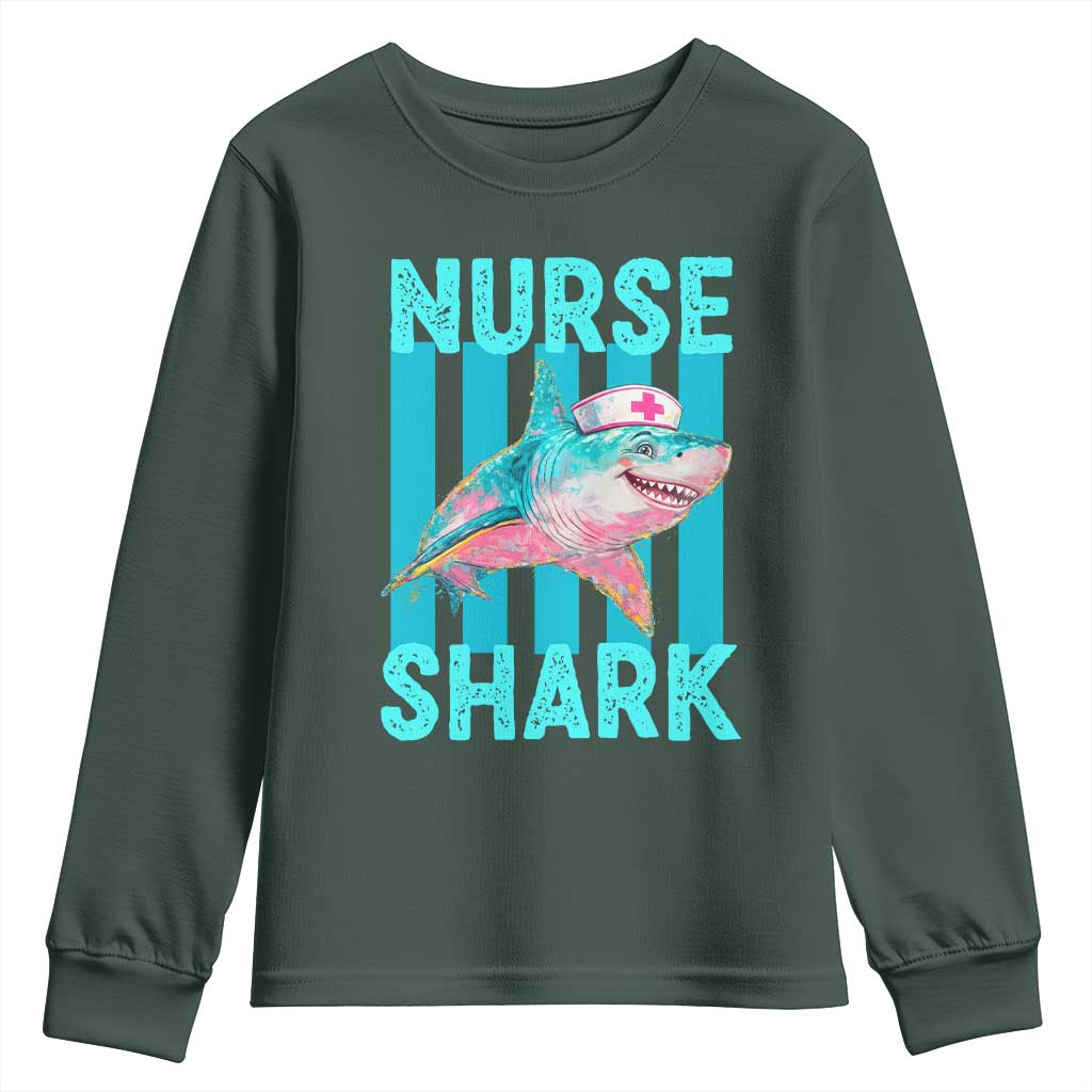Funny Nurse Shark Youth Sweatshirt Medical Worker Appreciation Gift