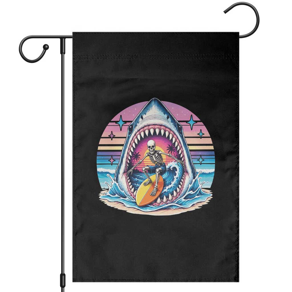 Shark Skeleton Surfer Garden Flag Hawaiian Beach Vacation Gift TS12 Black Print Your Wear