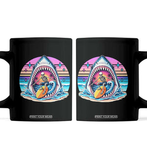 Shark Skeleton Surfer Coffee Mug Hawaiian Beach Vacation Gift
