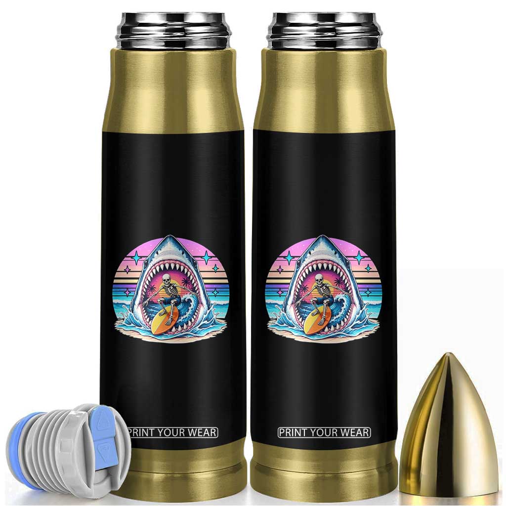 Shark Skeleton Surfer Bullet Tumbler Hawaiian Beach Vacation Gift