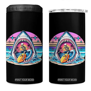 Shark Skeleton Surfer 4 in 1 Can Cooler Tumbler Hawaiian Beach Vacation Gift