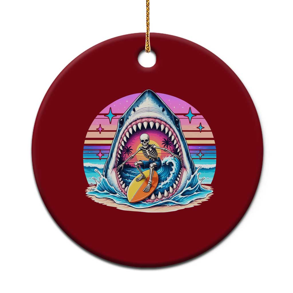 Shark Skeleton Surfer Ceramic Ornament Hawaiian Beach Vacation Gift TS12 1pc Red Print Your Wear