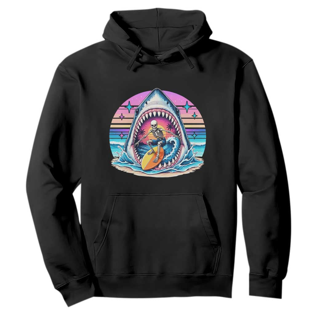 Shark Skeleton Surfer Hoodie Hawaiian Beach Vacation Gift TS12 Black Print Your Wear