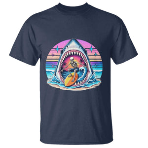 Shark Skeleton Surfer T Shirt Hawaiian Beach Vacation Gift