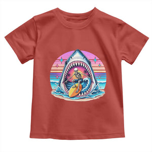 Shark Skeleton Surfer Toddler T Shirt Hawaiian Beach Vacation Gift