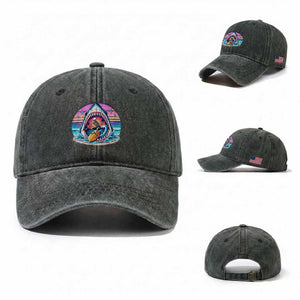 Shark Skeleton Surfer Washed Cotton Baseball Cap Hawaiian Beach Vacation Gift