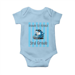 Ready To Attack 3rd Grade Baby Onesie Funny Shark Driving Car Back To School