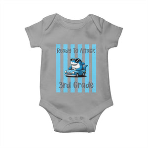Ready To Attack 3rd Grade Baby Onesie Funny Shark Driving Car Back To School
