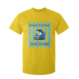 Ready To Attack 3rd Grade T Shirt For Kid Funny Shark Driving Car Back To School