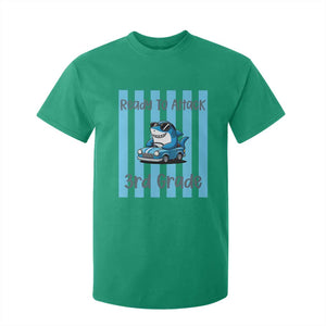 Ready To Attack 3rd Grade T Shirt For Kid Funny Shark Driving Car Back To School