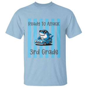Ready To Attack 3rd Grade T Shirt Funny Shark Driving Car Back To School