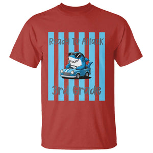 Ready To Attack 3rd Grade T Shirt Funny Shark Driving Car Back To School
