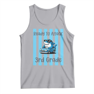 Ready To Attack 3rd Grade Tank Top Funny Shark Driving Car Back To School