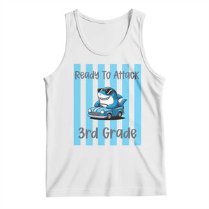 Ready To Attack 3rd Grade Tank Top Funny Shark Driving Car Back To School