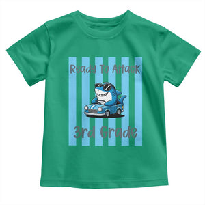 Ready To Attack 3rd Grade Toddler T Shirt Funny Shark Driving Car Back To School