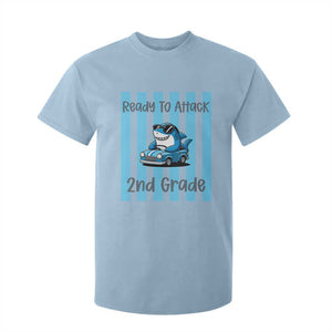 Ready To Attack 2nd Grade T Shirt For Kid Funny Shark Driving Car Back To School