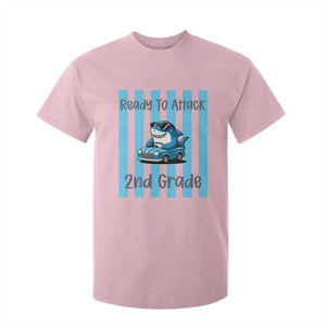 Ready To Attack 2nd Grade T Shirt For Kid Funny Shark Driving Car Back To School