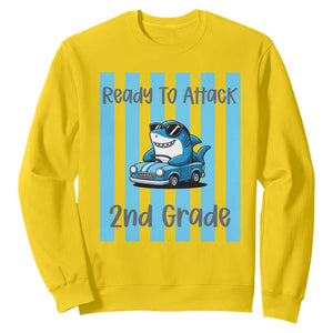 Ready To Attack 2nd Grade Sweatshirt Funny Shark Driving Car Back To School