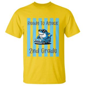 Ready To Attack 2nd Grade T Shirt Funny Shark Driving Car Back To School
