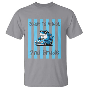 Ready To Attack 2nd Grade T Shirt Funny Shark Driving Car Back To School