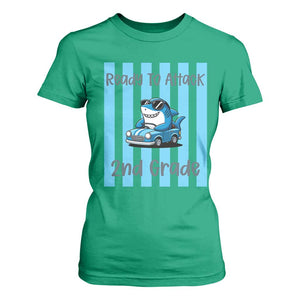 Ready To Attack 2nd Grade T Shirt For Women Funny Shark Driving Car Back To School