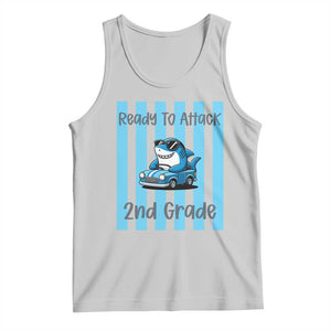 Ready To Attack 2nd Grade Tank Top Funny Shark Driving Car Back To School