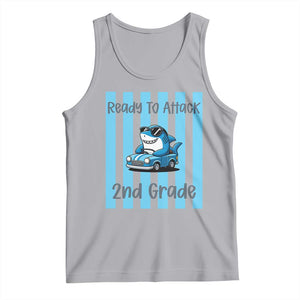 Ready To Attack 2nd Grade Tank Top Funny Shark Driving Car Back To School