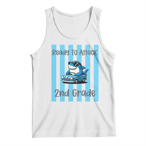 Ready To Attack 2nd Grade Tank Top Funny Shark Driving Car Back To School